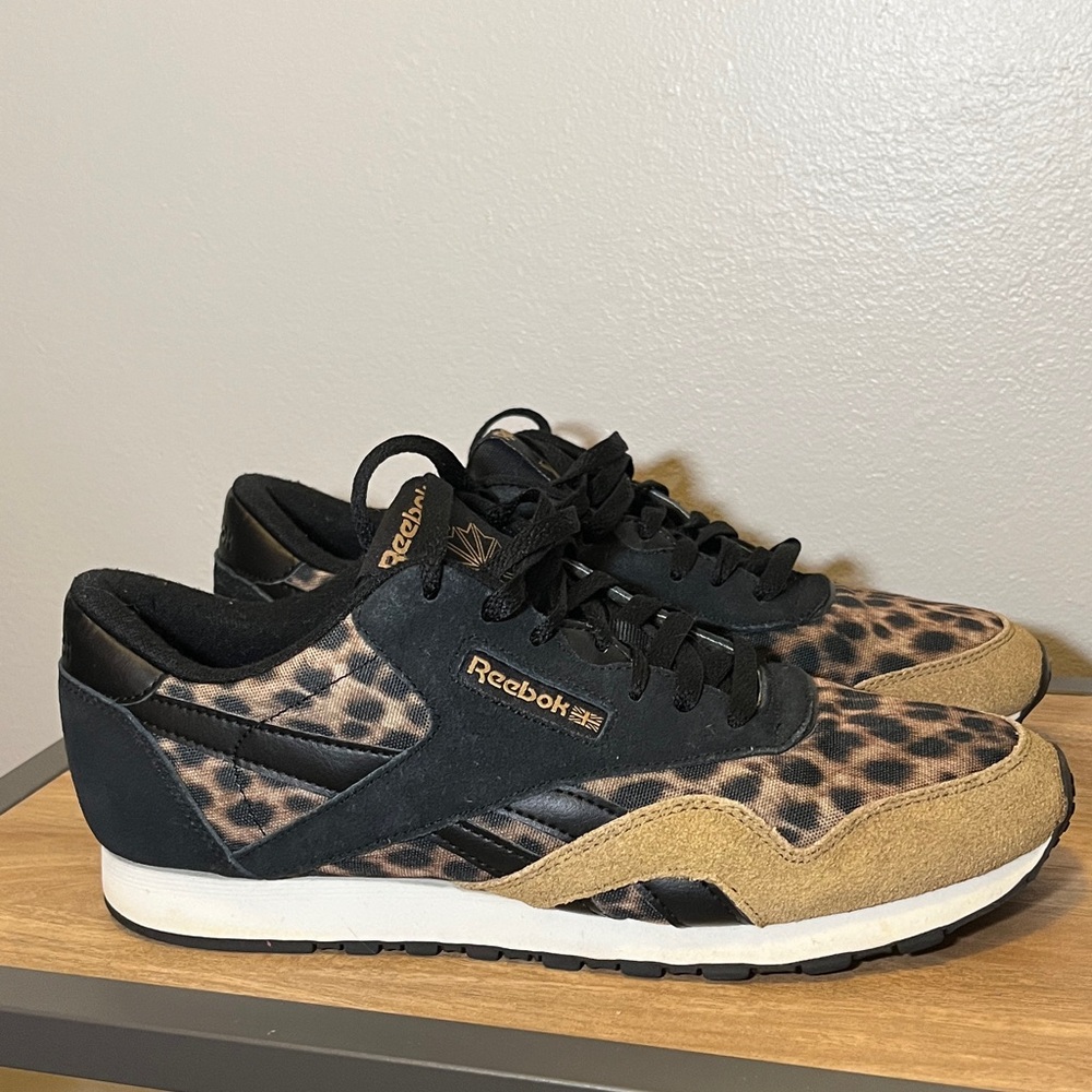 Reebok Classic Tan and Black Leopard Sneakers - Size 10 - Picture 7 of 8
